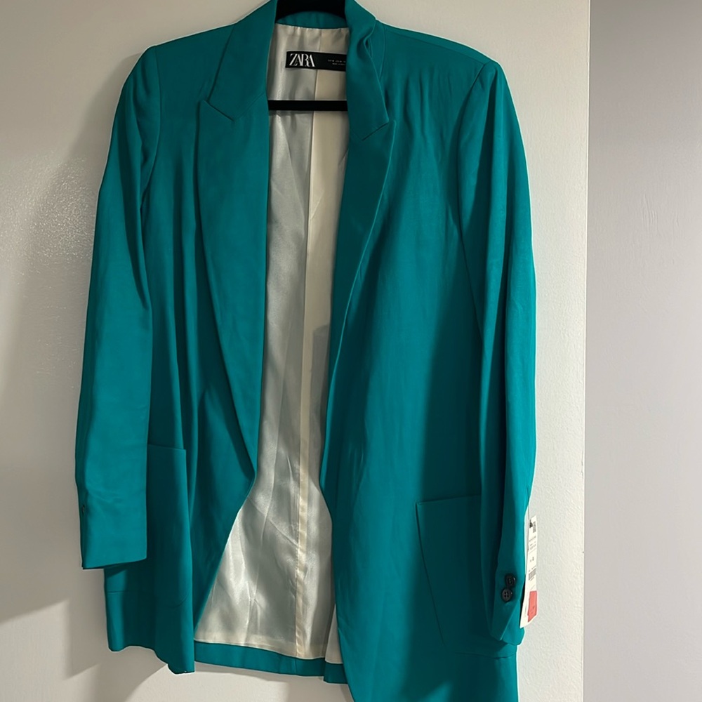 ZARA BLUE TURQUOISE BLAZER